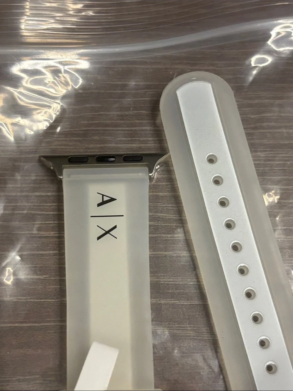 Armani Exchange White Silicone Apple Watch Band Set